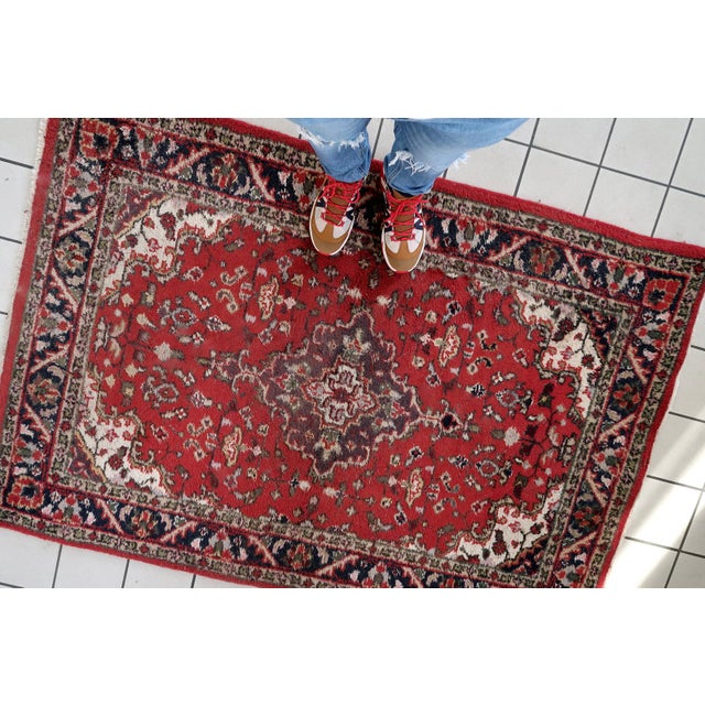 1970s, Handmade Vintage Persian Hamadan Rug 4.1' X 6' For Sale - Image 4 of 11