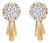 14K Yellow Gold 3/4 Cttw Diamond Floral Cluster Drop and Dangle Stud Earrings (H-I Color, I1-I2 Clarity) For Sale
