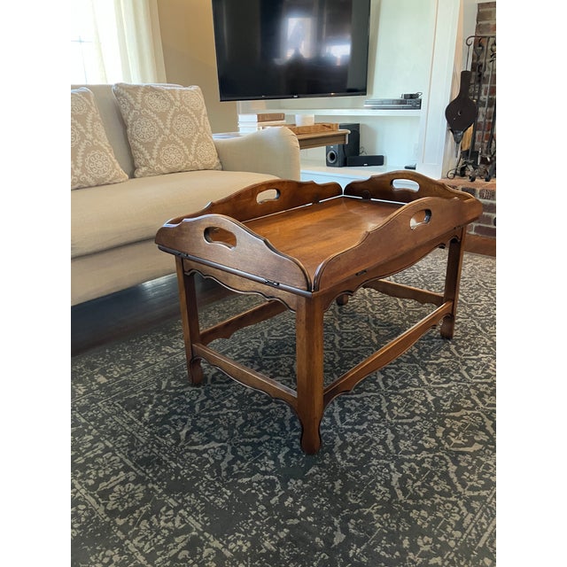 1970s Ethan Allen Vintage Butler Table For Sale - Image 6 of 7