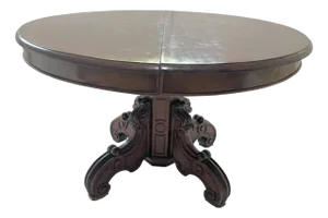 Napoleon III Dining Table with Central Leg in Mahogany, 19th Century