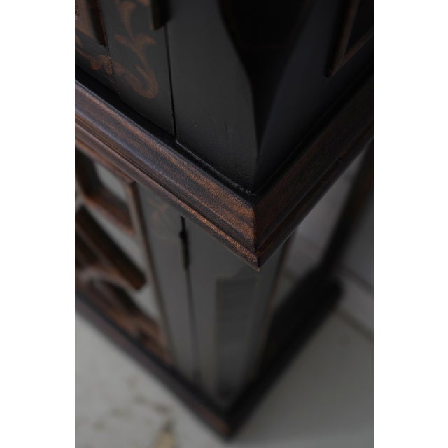 Black & Gold Chinoiserie Display Cabinet For Sale - Image 10 of 16