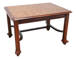 Antique French Carved Mahogany Table by Maison Gouffe, 1902
