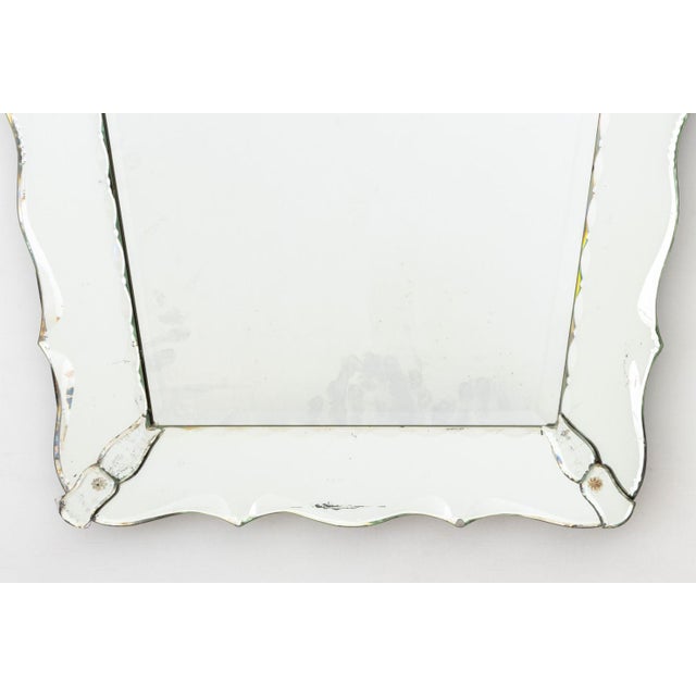 Glass Vintage Venetian Style Framed Beveled Glass Mirror For Sale - Image 7 of 8