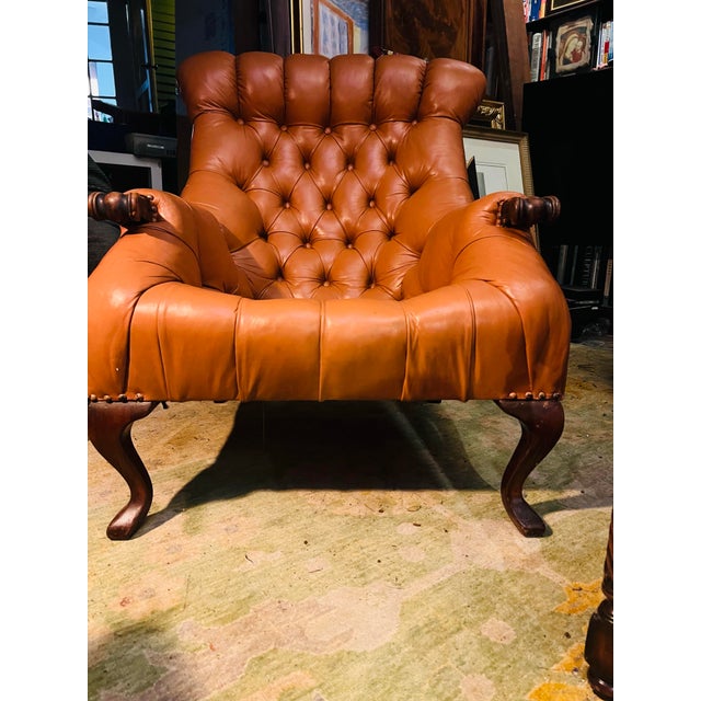 Contemporary A Carl Forslund Rip Can Lee Tufted Leather Arm Chair For Sale - Image 3 of 13