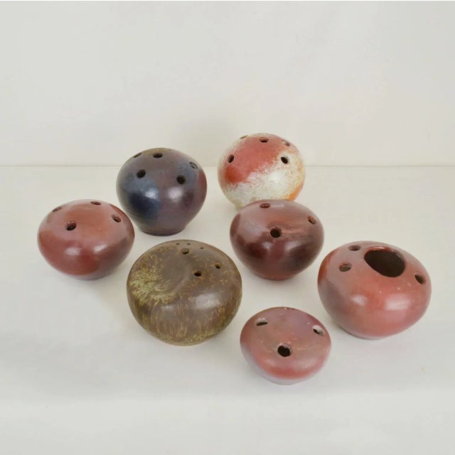 Mid-Century Modern Studio Ceramic Ball Vases, 1960s, Set of 7 For Sale - Image 6 of 10