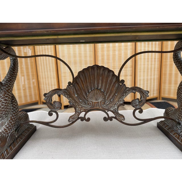1980s Koi Fish Motif Console Table – Sculptural Coastal Hollywood Regency Style For Sale - Image 16 of 18