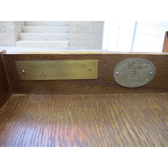 Baker Furniture Mahogany Regency Drop Leaf Sofa Table Writing Desk For Sale - Image 11 of 12