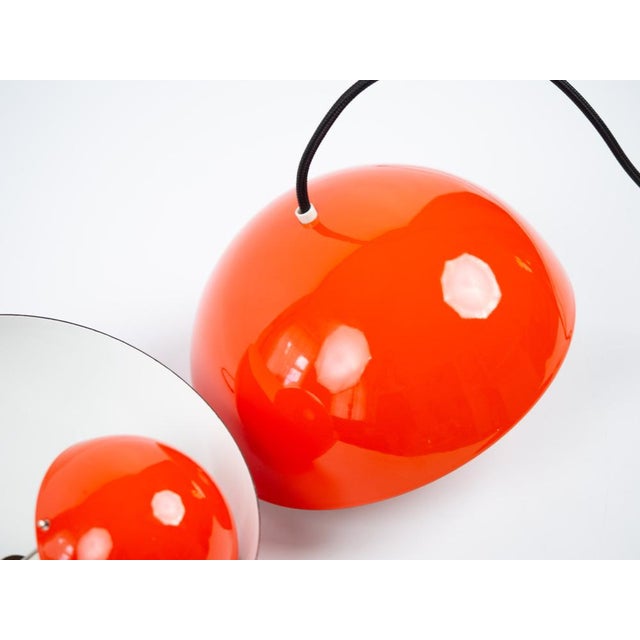 Red Vintage FlowerPot Pendant Lamps by Verner Panton for Louis Poulsen, Set of 2 For Sale - Image 8 of 14