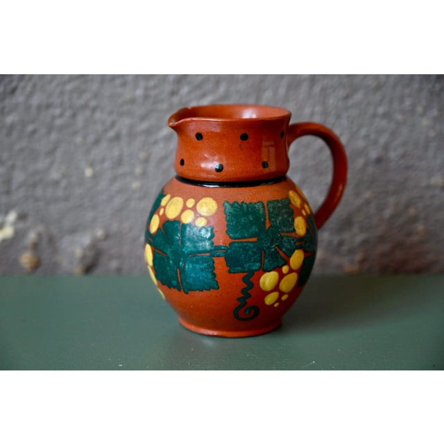Pitcher with Grapes in Glazed Earthenware, 1890s For Sale - Image 6 of 6