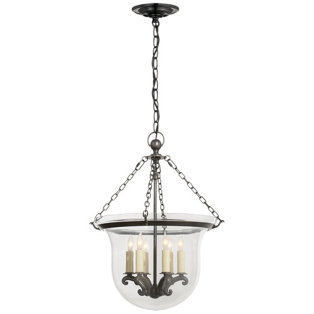 Chapman & Myers for Visual Comfort Signature Country Medium Bell Jar Lantern in Bronze For Sale