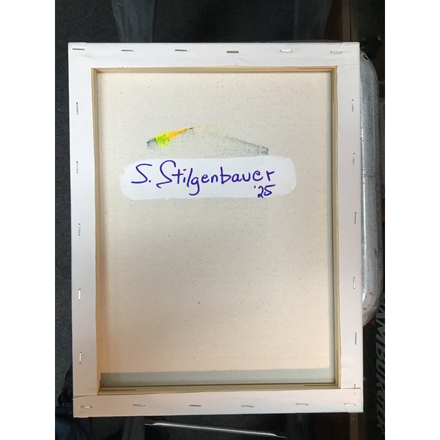 Contemporary Original Figurative Abstract Painting on 14” by 11” Stretched Canvas For Sale - Image 3 of 3