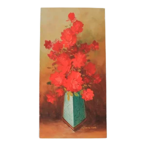 Vintage Red Roses Impressionist Still Life Painting by Robert Cox