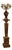 French Burgundy Pedestal With Candelabra-Style Porcelain Vase – Bronze & Gold Leaf Details For Sale