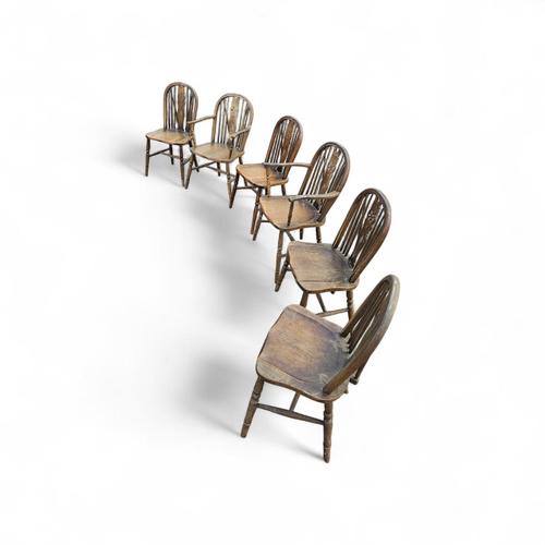 Windsor Wheelback Dining Table and Chairs from Oirschotse Meubelindustrie, 1950s, Set of 7 For Sale - Image 16 of 18