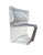 Pantonova dining set designed with a crome-plated grid construction. Round table with top of glass and 6 chairs angled to...