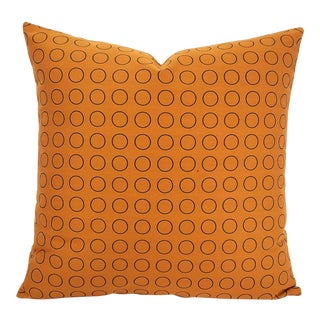 Hella Jongerius for Maharam Repeat Dot Ring in Sienna Pillow Cover - 18.5" X 18.5" Rust Circle Ring Pattern Cushion Case For Sale