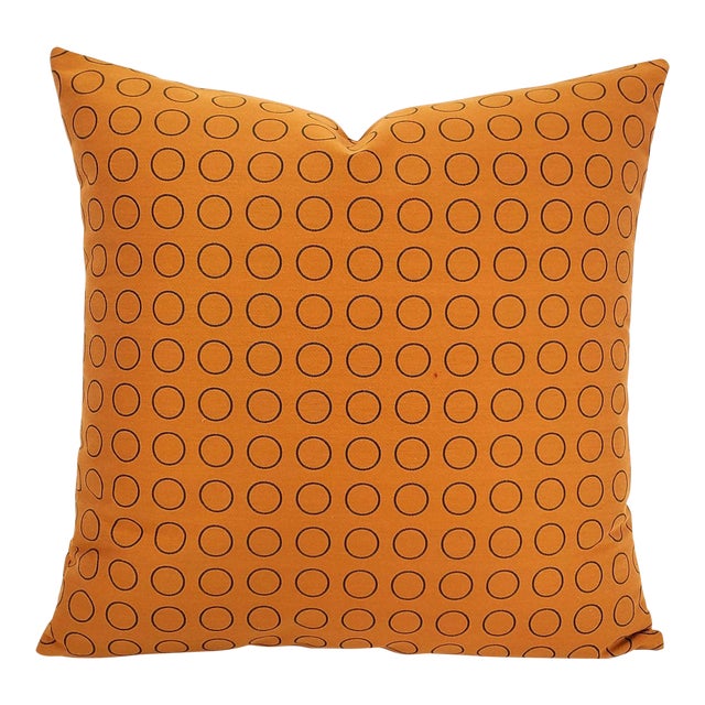Hella Jongerius for Maharam Repeat Dot Ring in Sienna Pillow Cover - 18.5" X 18.5" Rust Circle Ring Pattern Cushion Case For Sale