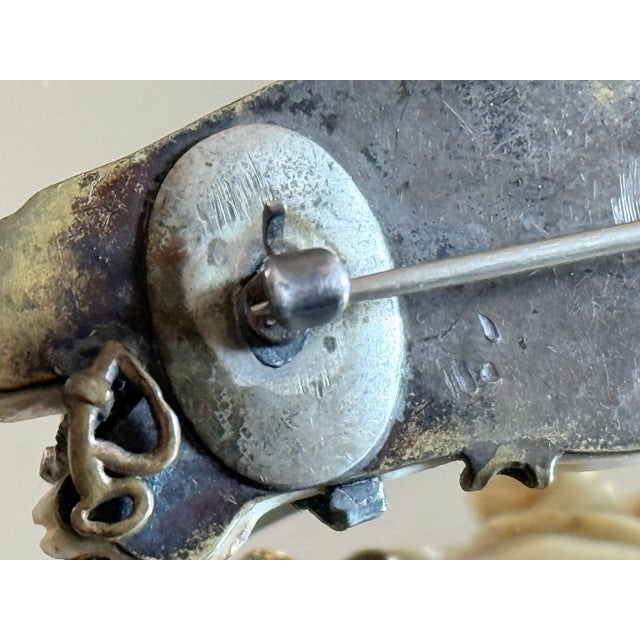 Mid 20th-Century Victorian Revival Bone Equestrian Horse Head Brooch With Glass Eye For Sale - Image 10 of 12