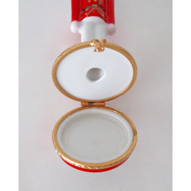 Red French Limoges, Hand-Painted Signed, Red "Nutcracker," Toy Soldier Limited Editon Numbered Trinket Box For Sale - Image 8 of 10