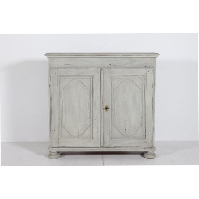 Antique Danish Baroque Storage Cabinet with Light Grey Paint, 1900s For Sale - Image 13 of 13