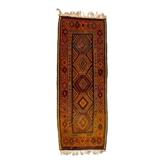 1960s Vintage Turkish Kilim Multicolor Handmade Tribal Wool Rug For Sale