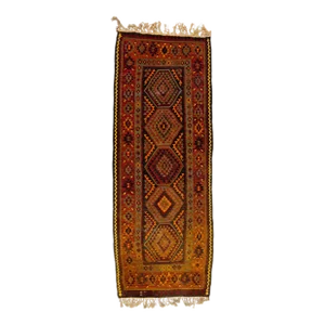 1960s Vintage Turkish Kilim Multicolor Handmade Tribal Wool Rug