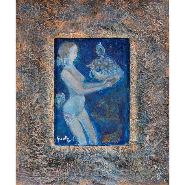 1990s Luigi Granetto, For a Crumbled Table, Oil on Paper, 1998, Framed For Sale - Image 5 of 5