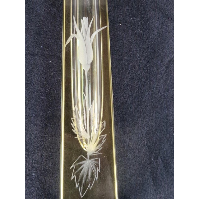 Citrine Drop Cut Engraved Glass Vase by Antonin Drobnik for ZBS, 1960s For Sale - Image 12 of 14