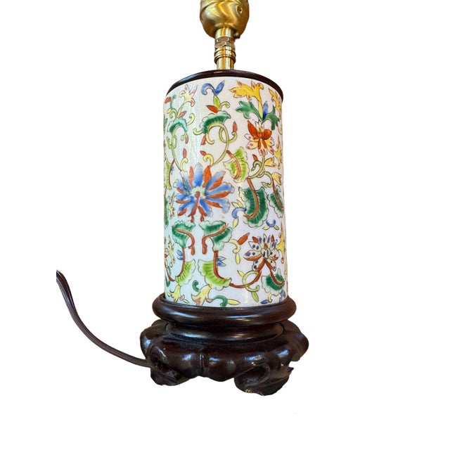 Chinese Hand-Painted Antique Chinese Vase Lamp With a Storied Provenance! For Sale - Image 3 of 6