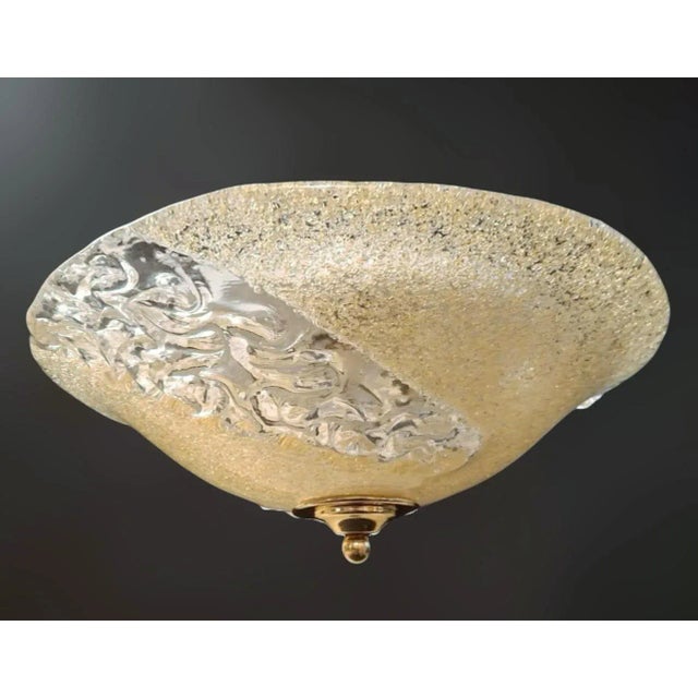 Italian 1960s Golden Murano Flush Mount For Sale - Image 3 of 10