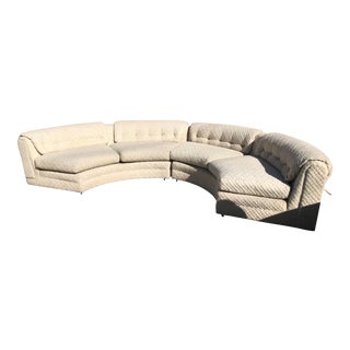Milo Baughman for Thayer Coggin Half Moon Cream Color Sectional For Sale