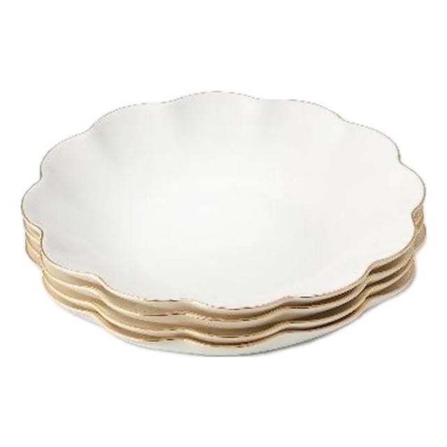 AERIN Scalloped Appetizer Plates - Set of 4 For Sale