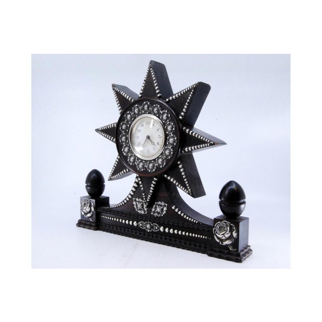 Regulator Clock in Rosewood with Silver Applications For Sale - Image 3 of 9