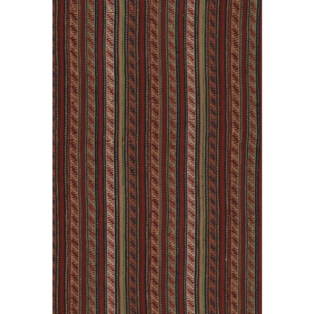 Rug & Kilim Vintage Persian Kilim, Dense Geometric Tribal Patterns in Stripes - Rug & Kilim For Sale - Image 4 of 10