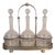 Antique Edwardian Glass Decanters and Silver Plated Stand, 1900, Set of 4 For Sale