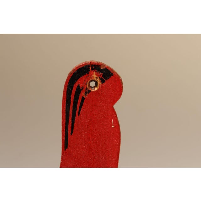 Vintage Folk Art Carved "Cat" Hand-Painted Red and Black Wooden Matchbook Holder For Sale - Image 12 of 13
