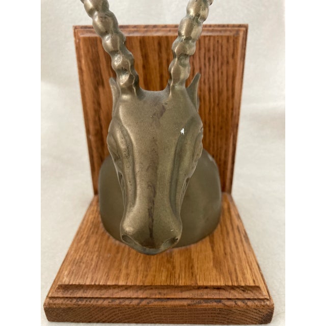 1970s 1970s Hollywood Regency Gazelle Dolbi-Cashier Style Brass Bookends- a Pair For Sale - Image 5 of 8