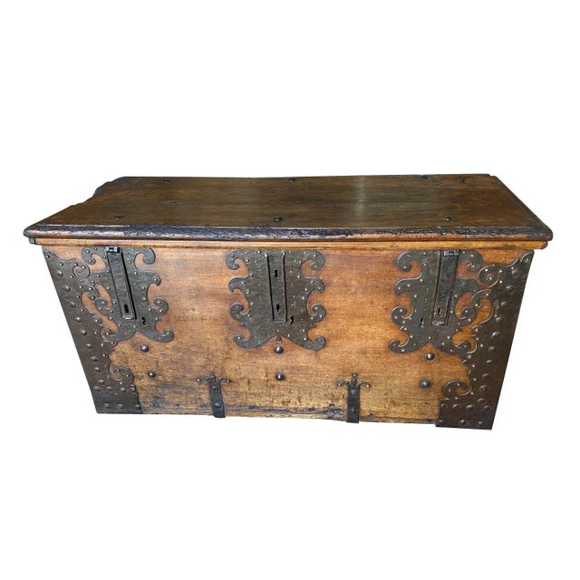 A very handsome early 17th century Trunk - Coffre Fort from the Lombardy region of Italy. Beautifully constructed from...