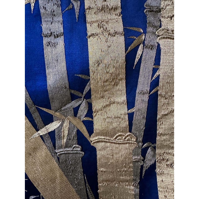 Japanese Embroidery Silk Bamboo Fukusa Meiji Period For Sale - Image 4 of 12