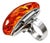 1920s Art Deco Sterling Silver 925 Huge Baltic Amber Ring Band, Size 8.25 For Sale
