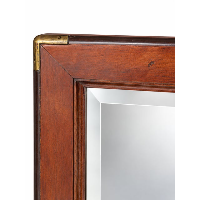 National Furniture Company National Mt. Airy Campaign-Style Beveled Mirror For Sale - Image 4 of 6