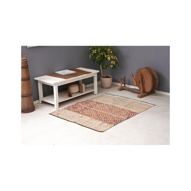 Vintage Turkish Decorative Small Kilim - 3`9″ X 5`0″ For Sale In Los Angeles - Image 6 of 6