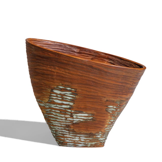 Brown Michael Bauermeister Carved Wooden Bowl For Sale - Image 8 of 9