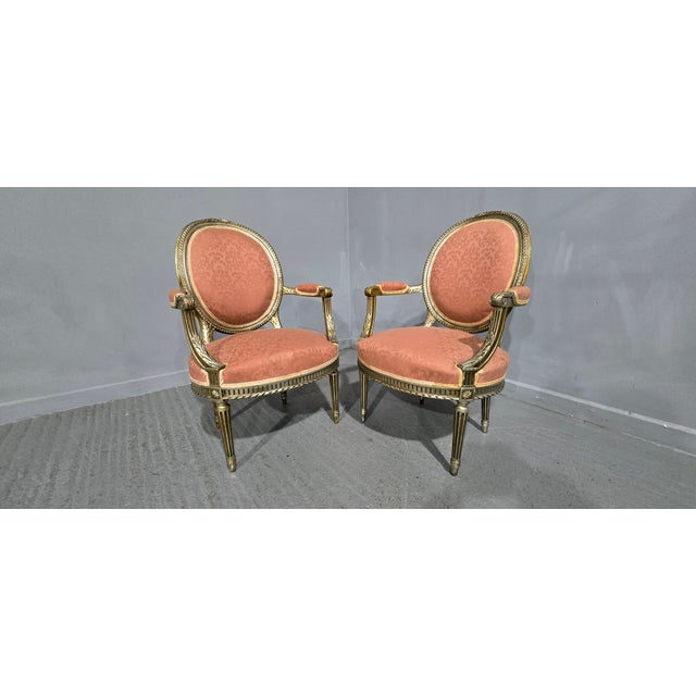French Silver Gilt Elbow Chairs, 1910, Set of 2 For Sale - Image 15 of 16