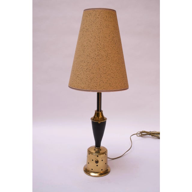American Modern Brass Table Lamp With Star Perforation Detail For Sale - Image 11 of 11