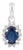 Oval Cut Blue Sapphire Diamond Halo Vintage Pendant in 14k White Gold For Sale