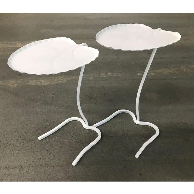 Boho Chic Salterini White "Lily Pad" Nesting Tables, Circa 1960s — a Pair For Sale - Image 3 of 8