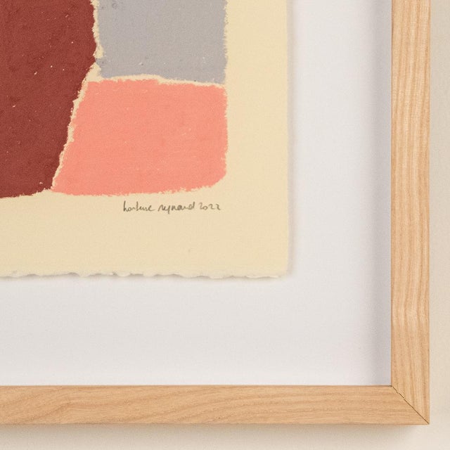 Wood Abstract Oil Painting by French Artist Hortense Reynaud For Sale - Image 7 of 8