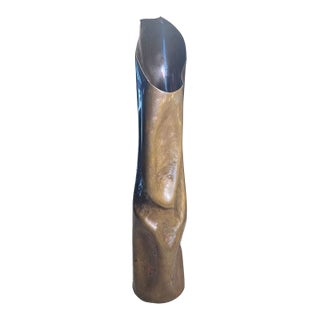 1970s Mid-Century Brutalist Handcrafted Copper Sculptural Vase, 15” H For Sale