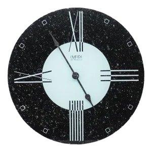 1980s Postmodern Reverse Painted Glass Wall Clock by Empire Art
